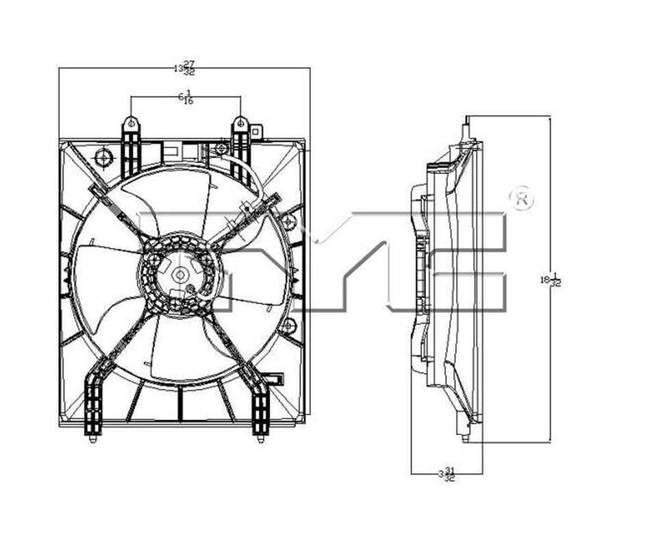 TYC A/C Condenser Fan Assembly for Acura 611210