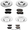 K166 Front and Rear Z23 Carbon Fiber Brake Pads with Drilled & Slotted Brake Rotors Kit