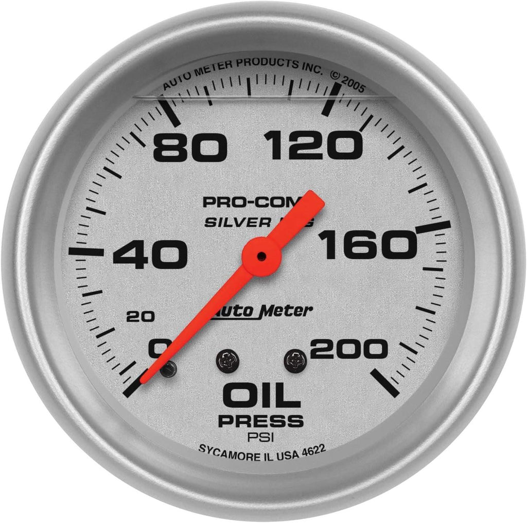 4622 Silver Lfgs Oil Pressure Gauge