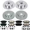 K6792 Front and Rear Z23 Carbon Fiber Brake Pads with Drilled & Slotted Brake Rotors Kit