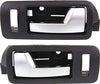 Interior Door Handle Set Compatible with 2005-2014 Ford Mustang Front, Driver and Passenger Side Black Bezel with Silver Lever