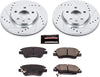 K7399 Front Z23 Carbon Fiber Brake Pads with Drilled & Slotted Brake Rotors Kit