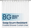 PEVA 8G Bathroom Shower Curtain Liner, 72" W X 72" H, Frosted, 8G Heavy Duty and Waterproof