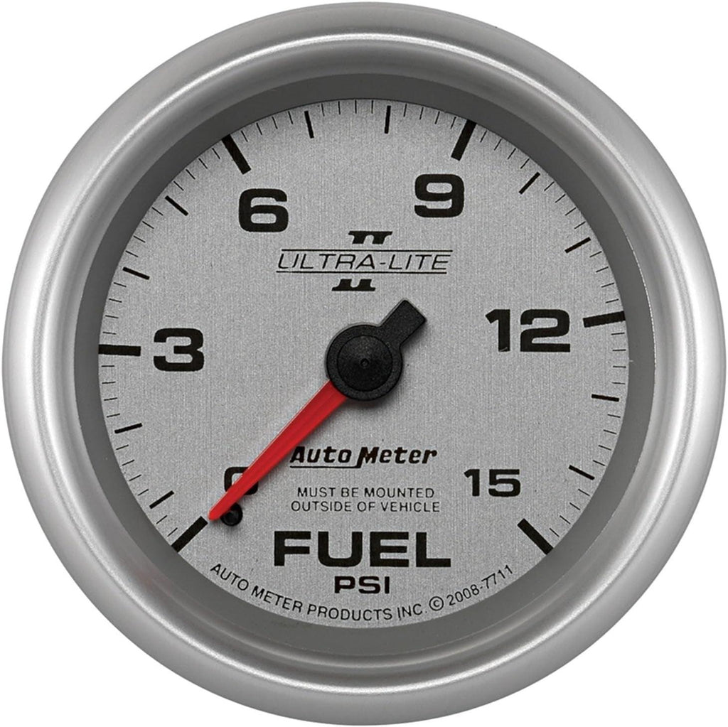 7711 Ultra-Lite Pro II 2-5/8" 0-15 PSI Mechanical No Tube Fuel Pressure Gauge