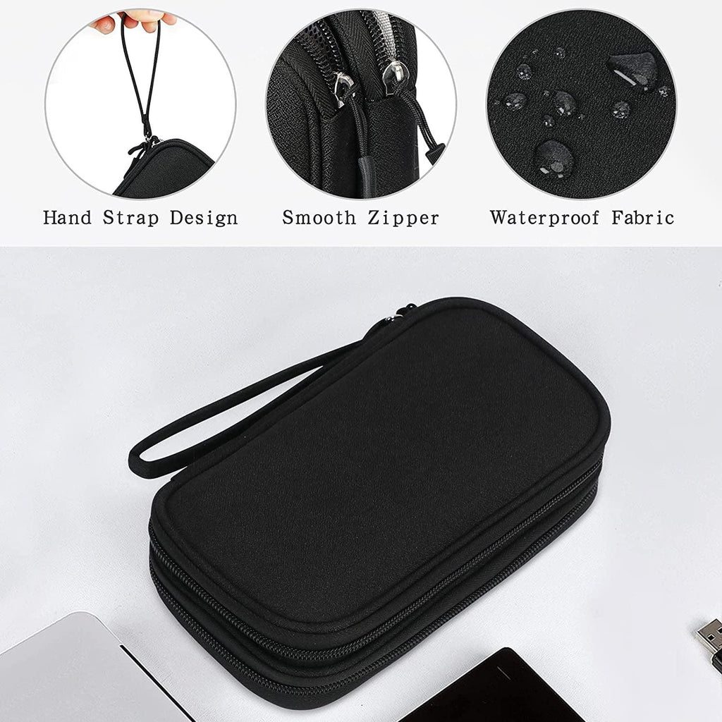 Skycase Travel Cable Organizer,Electronics Accessories Cases, All-In-One Storage Bag,[Waterproof] Accessories Carry Bag for USB Data Cable,Earphone Wire,Power Bank, Phone,Black-1