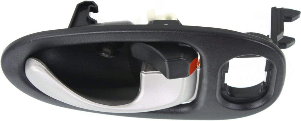 Interior Door Handle Set Compatible with 2002-2005 Saturn Vue Front, Driver and Passenger Side Black Bezel with Silver Lever