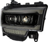 19-21 Ram 2500 LUXX LED Proj Headlights Plank Style Alpha Blk W/Activ Light/Seq Signal/Drl