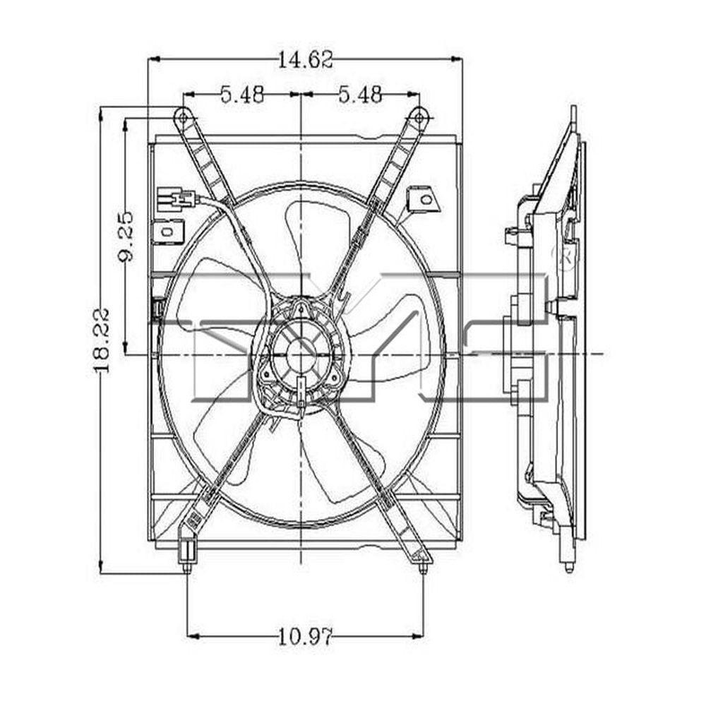 600100 Engine Cooling Fan Assembly for 97-99 Toyota Camry Solara