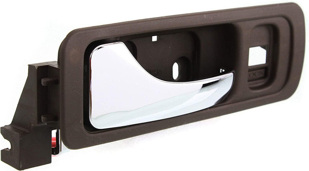 Interior Door Handle Compatible with 1996-2004 Acura RL Sedan Front, Driver Side Taupe Bezel with Chrome Lever