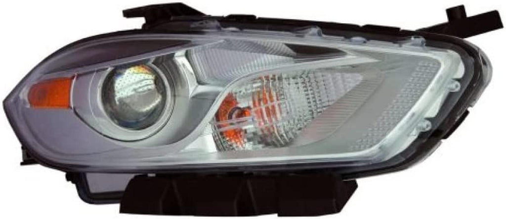 For Dodge Dart Headlight 2013 2014 2015 Passenger Side Bulbs Included Halogen Chrome Trim DOT Certified for CH2519143 | 68081388AL ;