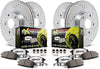 K7319-26 Front and Rear Z26 Carbon Fiber Brake Pads with Drilled & Slotted Brake Rotors Kit