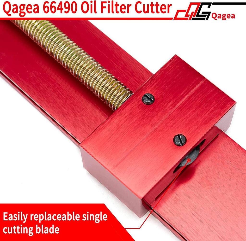 Qagea 66490 Oil Filter Cutter, Oil Filter Cutting Tool for Filter Cutting Range 1-3/4" to 5-3/4"