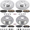 K6988 Front and Rear Z23 Carbon Fiber Brake Pads with Drilled & Slotted Brake Rotors Kit