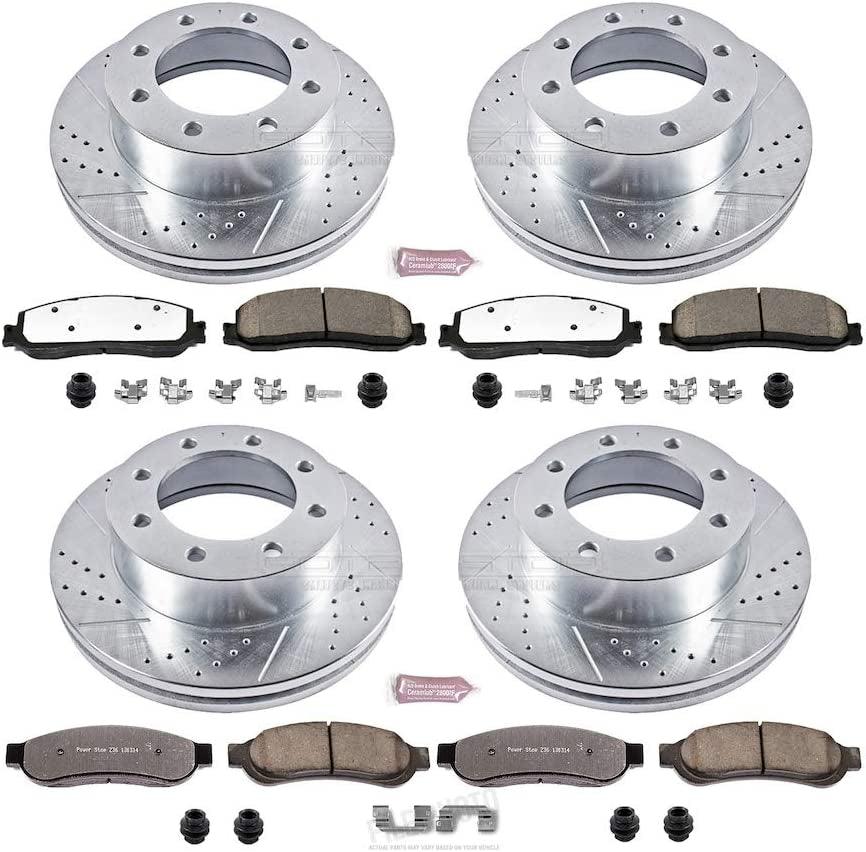 K6546-36 Front and Rear Z36 Truck & Tow Brake Kit, Carbon Fiber Ceramic Brake Pads and Drilled/Slotted Brake Rotors