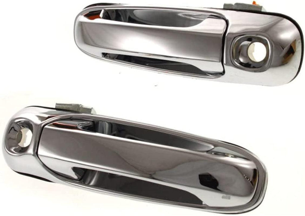 Compatible with Dodge Ram 1500 Exterior Door Handle 2002-2009 Driver and Passenger Side | Pair | Front, Chrome | with Key Hole | Trim: All Submodels