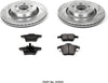 K3039 Rear Z23 Carbon Fiber Brake Pads with Drilled & Slotted Brake Rotors Kit