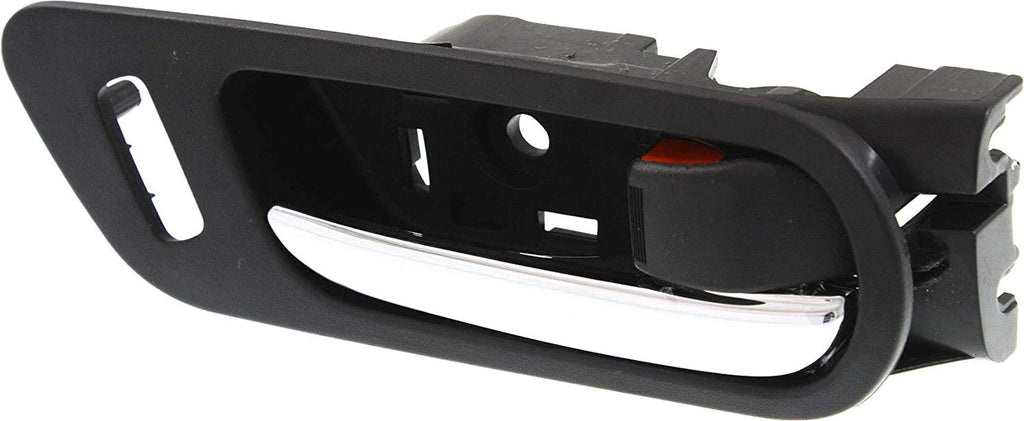 Interior Door Handle Set Compatible with 2009-2013 Mazda 6 Front, Driver and Passenger Side Black Bezel with Chrome Lever