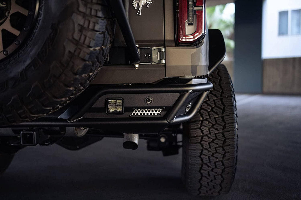 Competition Series Rear Bumper for 2021-2023 Ford Bronco | Fits up to 37” Spare Tire | Mounts Two Light Mounts That Fit 3” Light Pods | Low Profile |