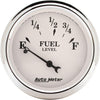 1607 Old TYME White Fuel Level Gauge , 2 1/16" - Short Sweep/Electric