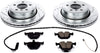 K5738 Rear Z23 Carbon Fiber Brake Pads with Drilled & Slotted Brake Rotors Kit