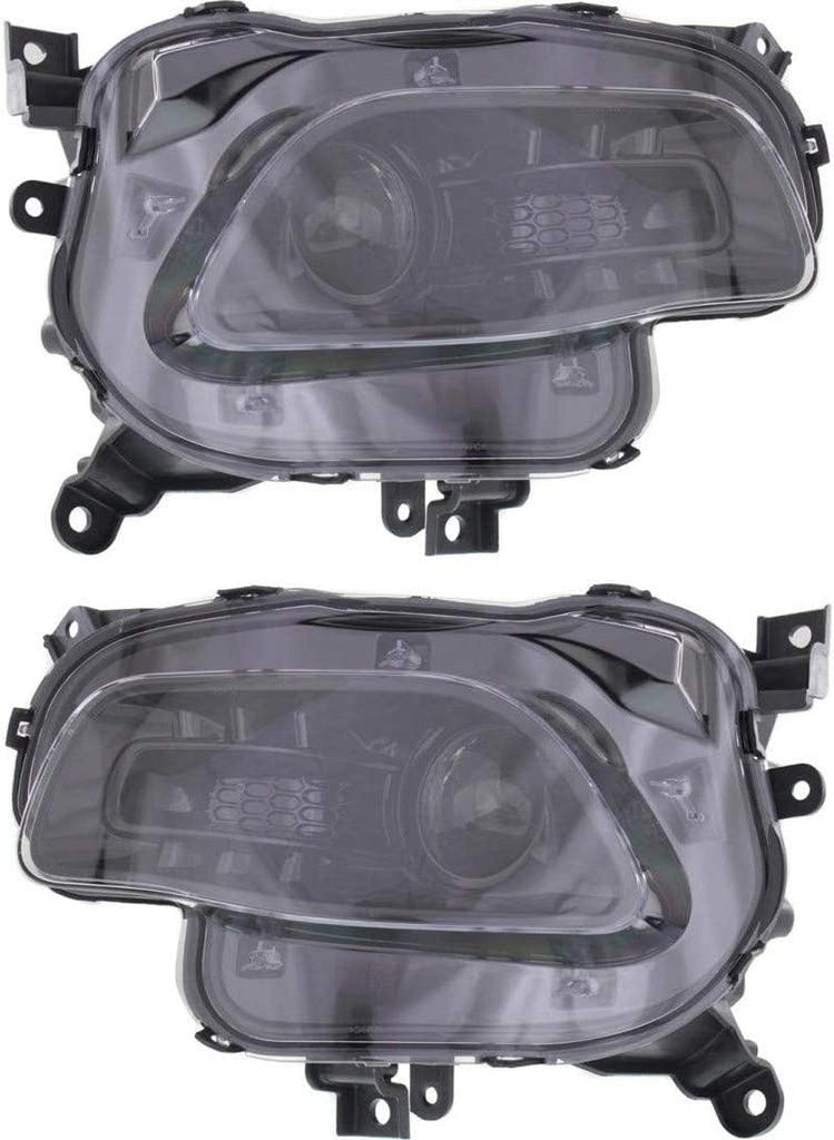 For Jeep Cherokee Headlight Assembly 2014 15 16 2017 Pair Driver and Passenger Side | Halogen | Latitude/Limited/Sport | Black Trim | CAPA Certified | CH2502249 + CH2503249