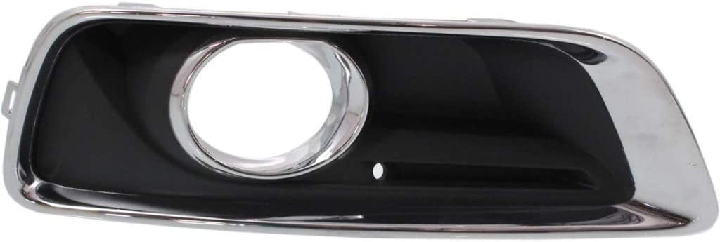 for Chevy Malibu Limited Fog Light Cover 2016 Passenger Side | Bezel | Chrome/Black | W/Fog Light Cover Hole | DOT/SAE Compliance | GM1039136 | 20768846