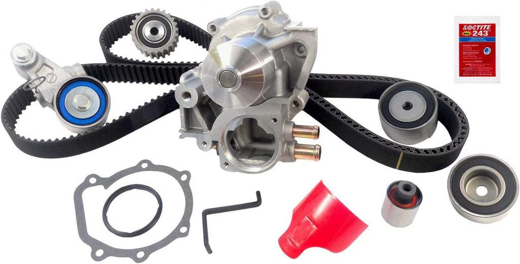 Professional TCKWP328 Timing Belt Kit with Water Pump, Tensioner, and 4 Idler Pulleys