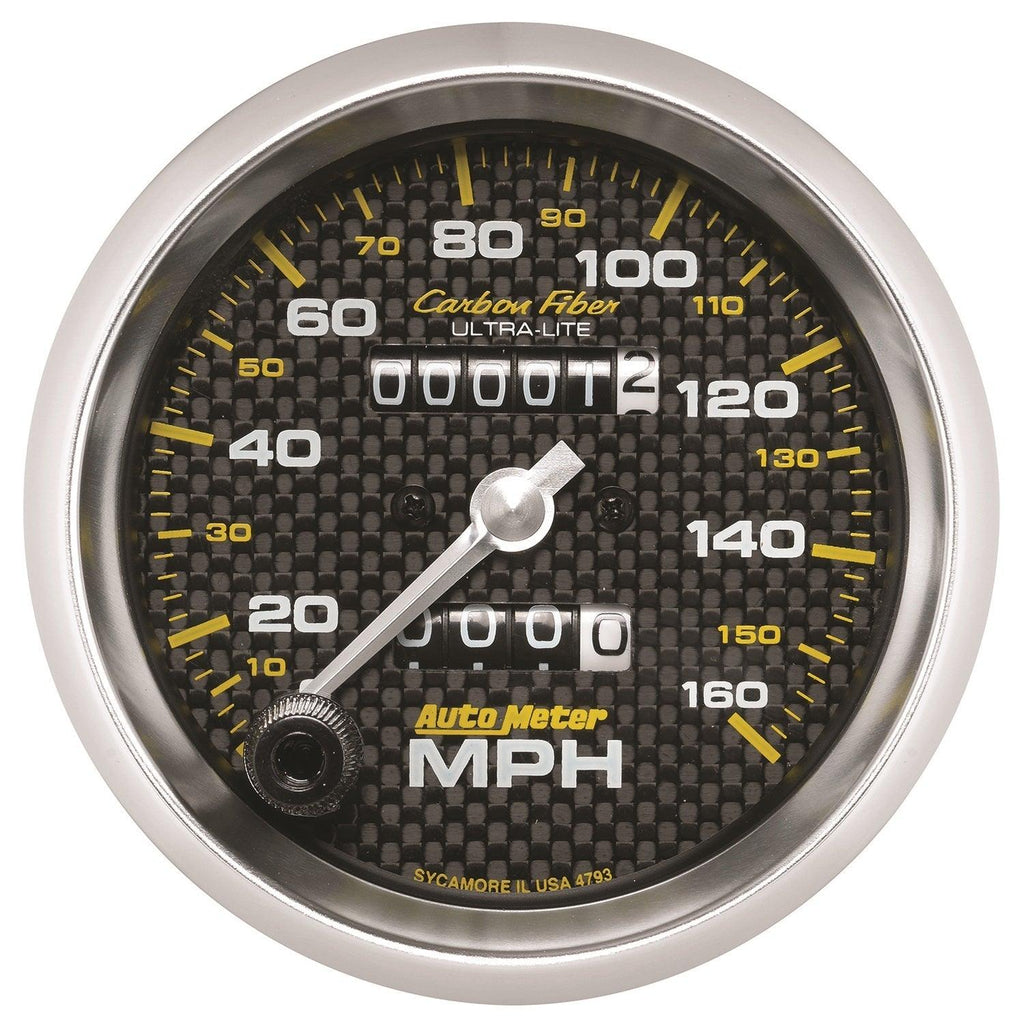 3-3/8 in. SPEEDOMETER 0-160 MPH CARBON FIBER - greatparts