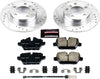 K6664 Rear Z23 Carbon Fiber Brake Pads with Drilled & Slotted Brake Rotors Kit