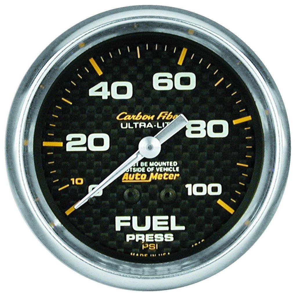 2-5/8 in. FUEL PRESSURE 0-15 PSI CARBON FIBER - greatparts