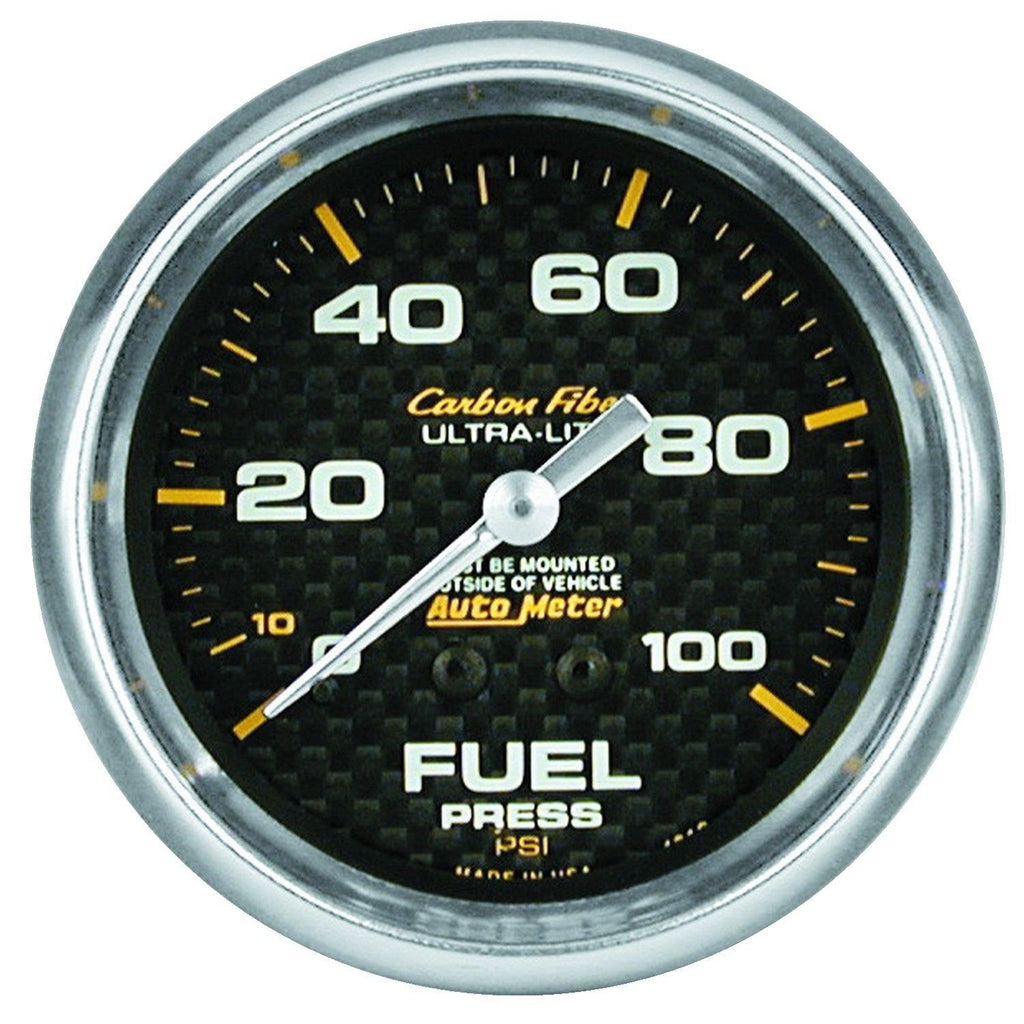 2-5/8 in. FUEL PRESSURE 0-100 PSI CARBON FIBER - greatparts