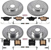 K2786 Front and Rear Z23 Carbon Fiber Brake Pads with Drilled & Slotted Brake Rotors Kit