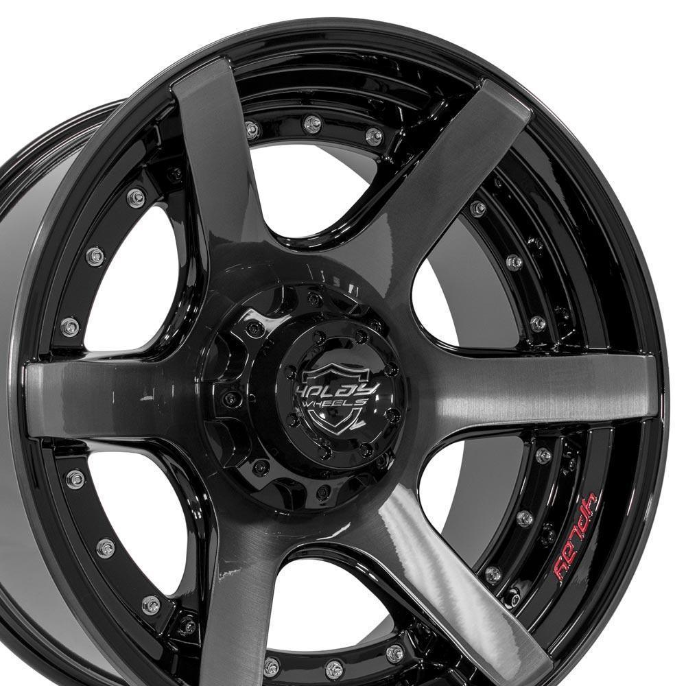 20x10 4PLAY Wheel for GM-Ford-Lincoln-Nissan-Toyota 4P60 Brushed Black - greatparts