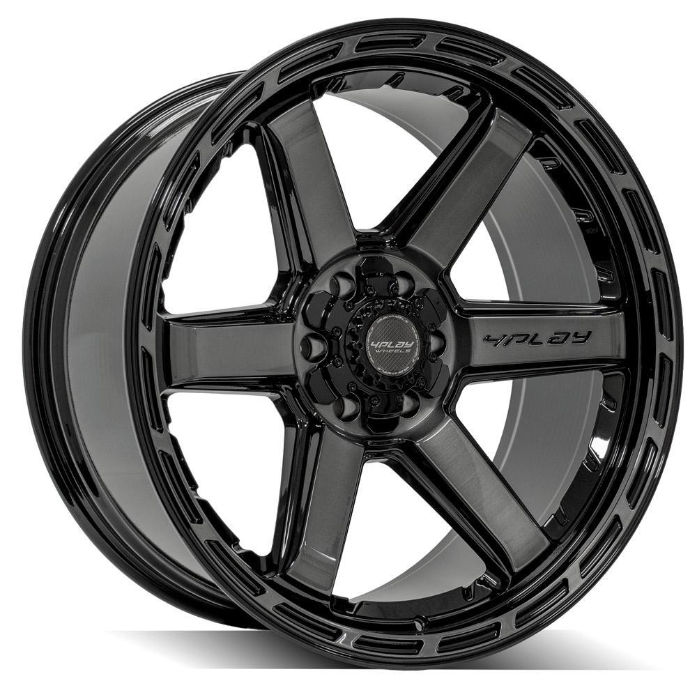 22" 4PLAY GEN3 Wheel fits GM-Ford-Lincoln-Nissan-Toyota - 4P63 Brushed Black 22x - greatparts