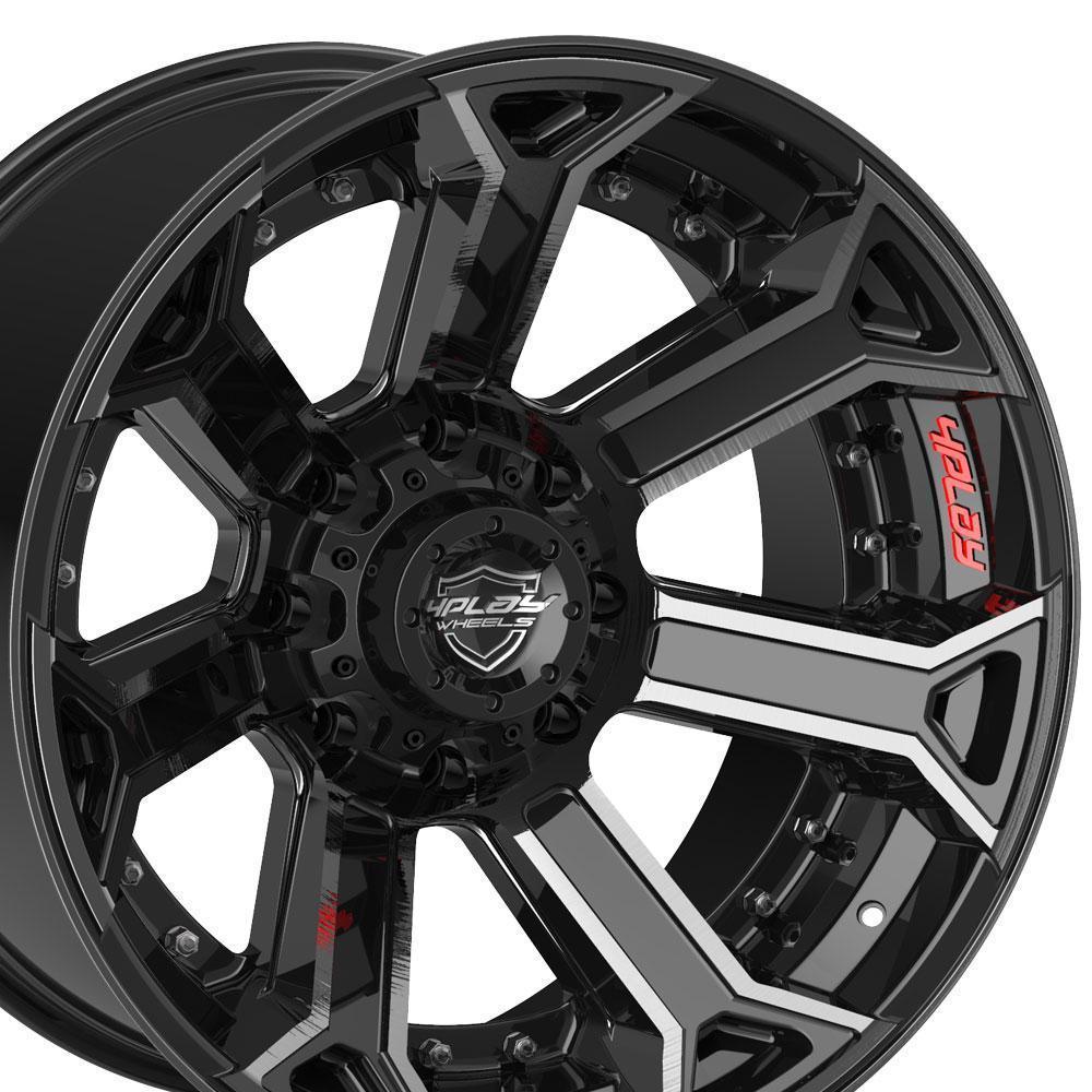 20x10 4PLAY Wheel for Ford 4P70 Brushed Black Rim - greatparts