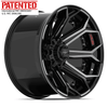 20x10 4PLAY Wheel for GM-Ford-Dodge-Hummer 4P80R Brushed Black Rim - greatparts