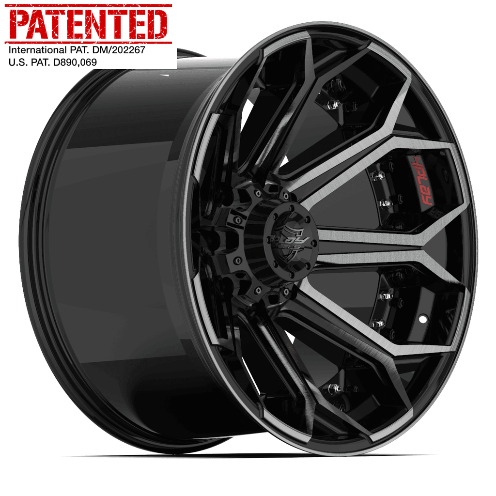 20x10 4PLAY Wheel for GM-Ford-Dodge-Hummer 4P80R Brushed Black Rim - greatparts