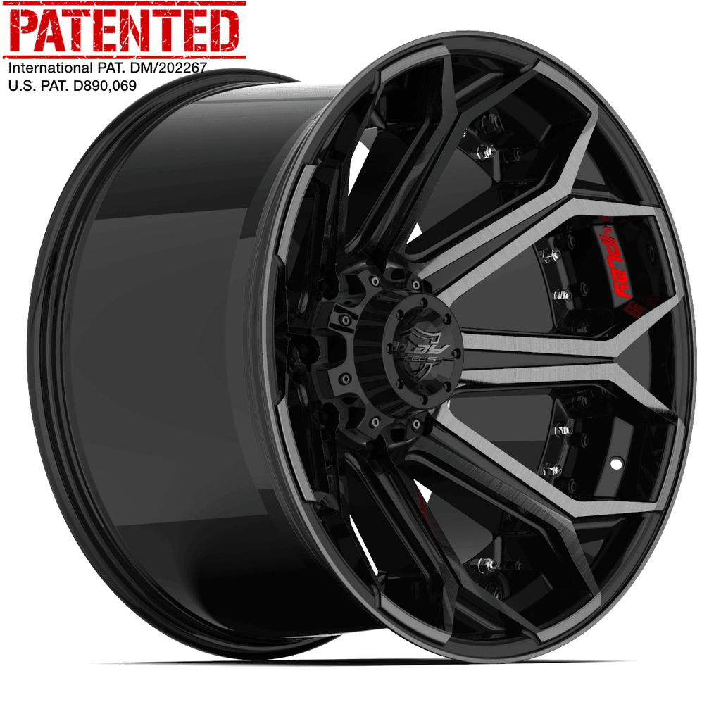 22x10 4PLAY Wheel for Chevy-GMC 4P80R Brushed Black Rim - greatparts