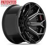 22x12 4PLAY Wheel for Ford 4P80R Brushed Black Rim - greatparts