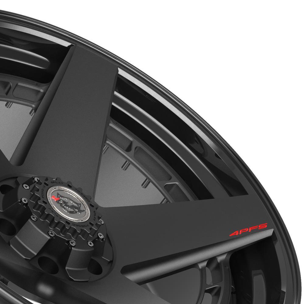 22x10 4PLAY Wheel for GM-Ford-Lincoln-Nissan-Toyota 4PF5 Gloss Black Barrel w/Ma - greatparts