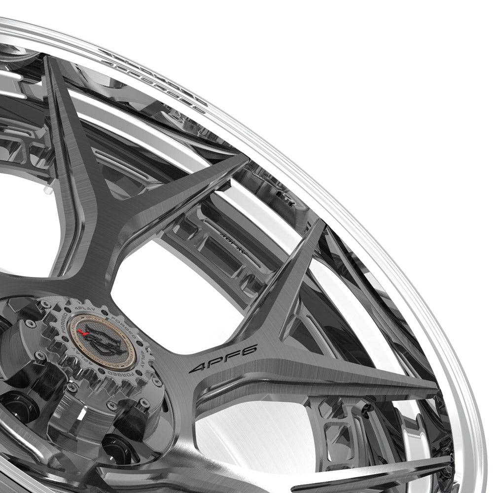 22x10 4PLAY Wheel for Ram-Dodge-Jeep-GM-Ford 4PF6 Polished Barrel w/Tinted Clear - greatparts