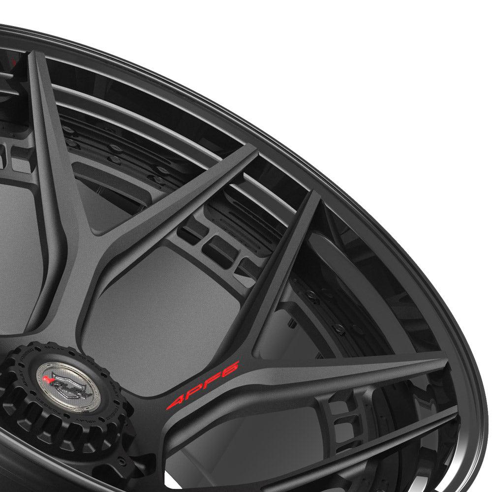 24x14 4PLAY Wheel for GM-Ford-Dodge-Hummer 4PF6 Gloss Black Barrel w/Matte Cente - greatparts