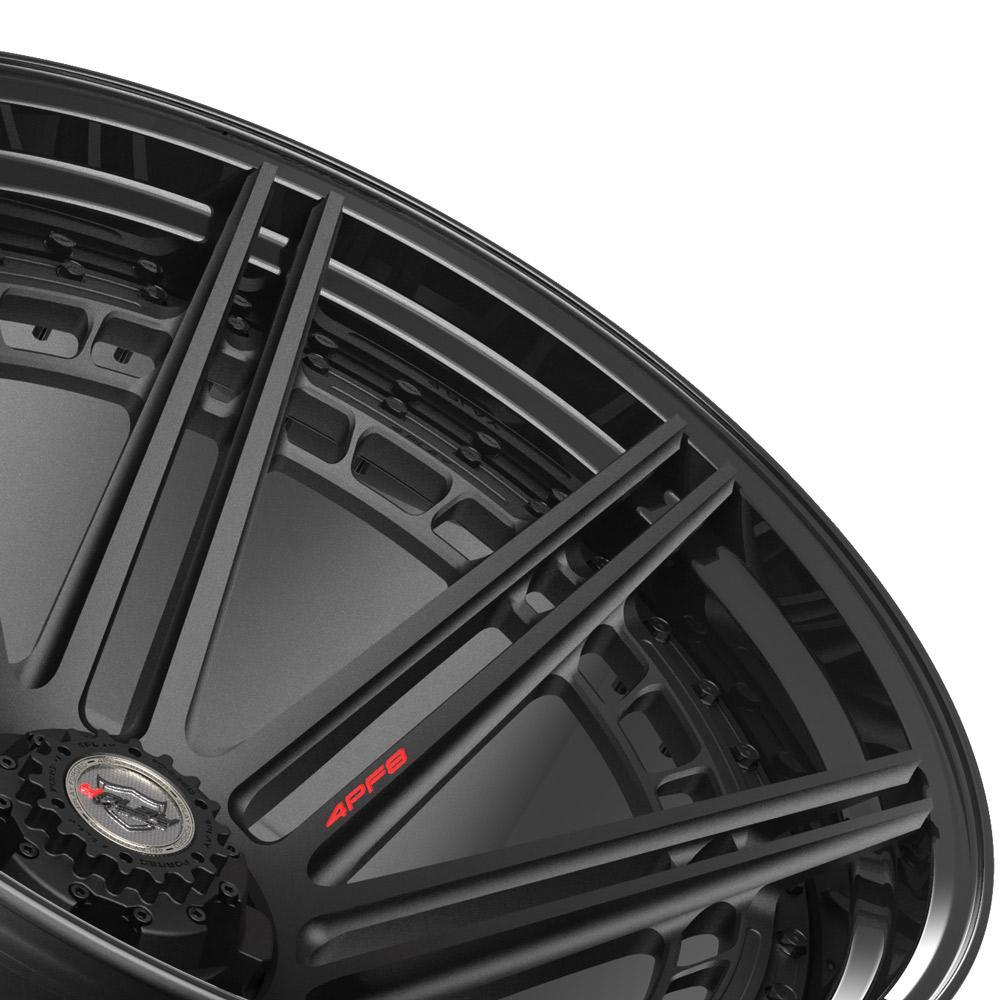 24x14 4PLAY Wheel for GM-Ford-Lincoln-Nissan-Toyota 4PF8 Gloss Black Barrel w/Ma - greatparts