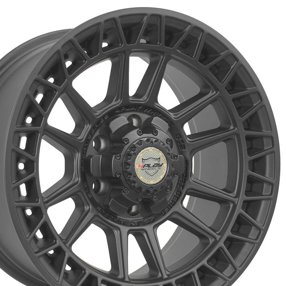 18x9 4PLAY Wheel for GMC-Ford-Chevy 4PS12 Satin Black Rim - greatparts