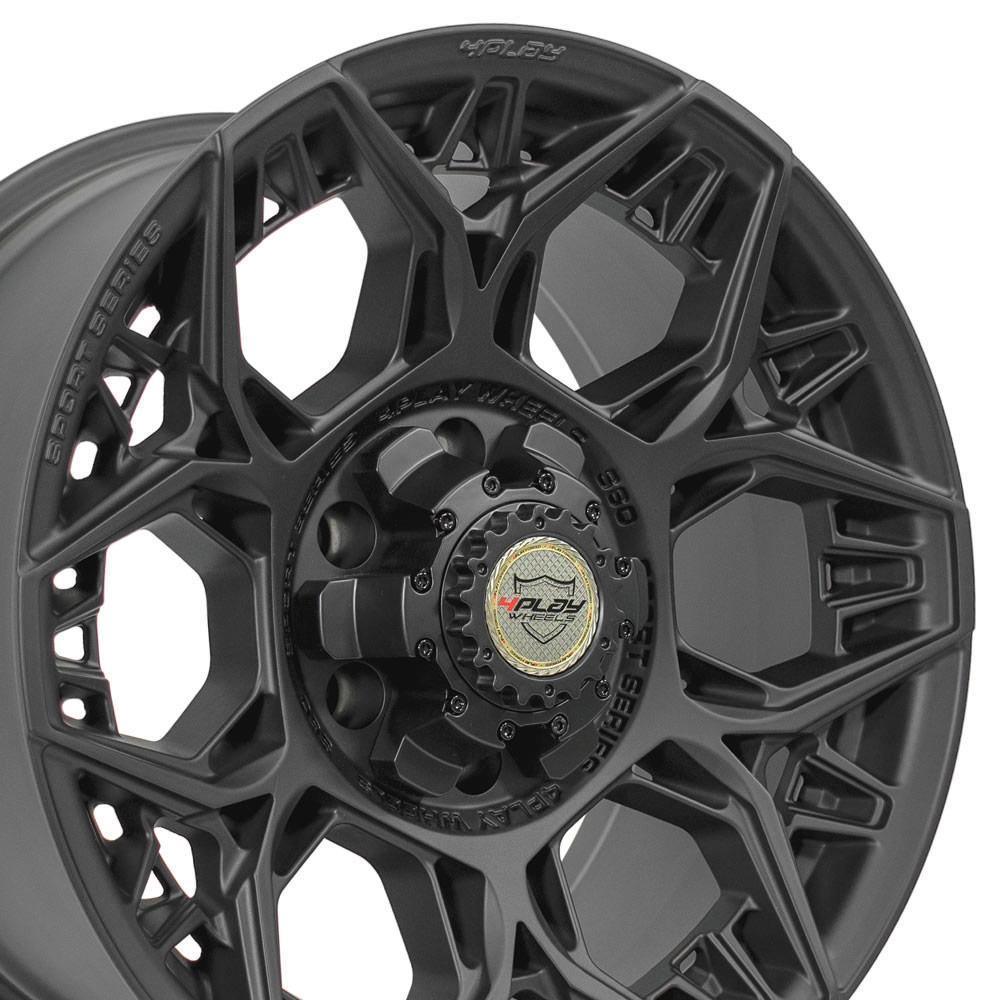 18x9 4PLAY Wheel for GMC-Ford-Chevy 4PS60 Satin Black Rim - greatparts