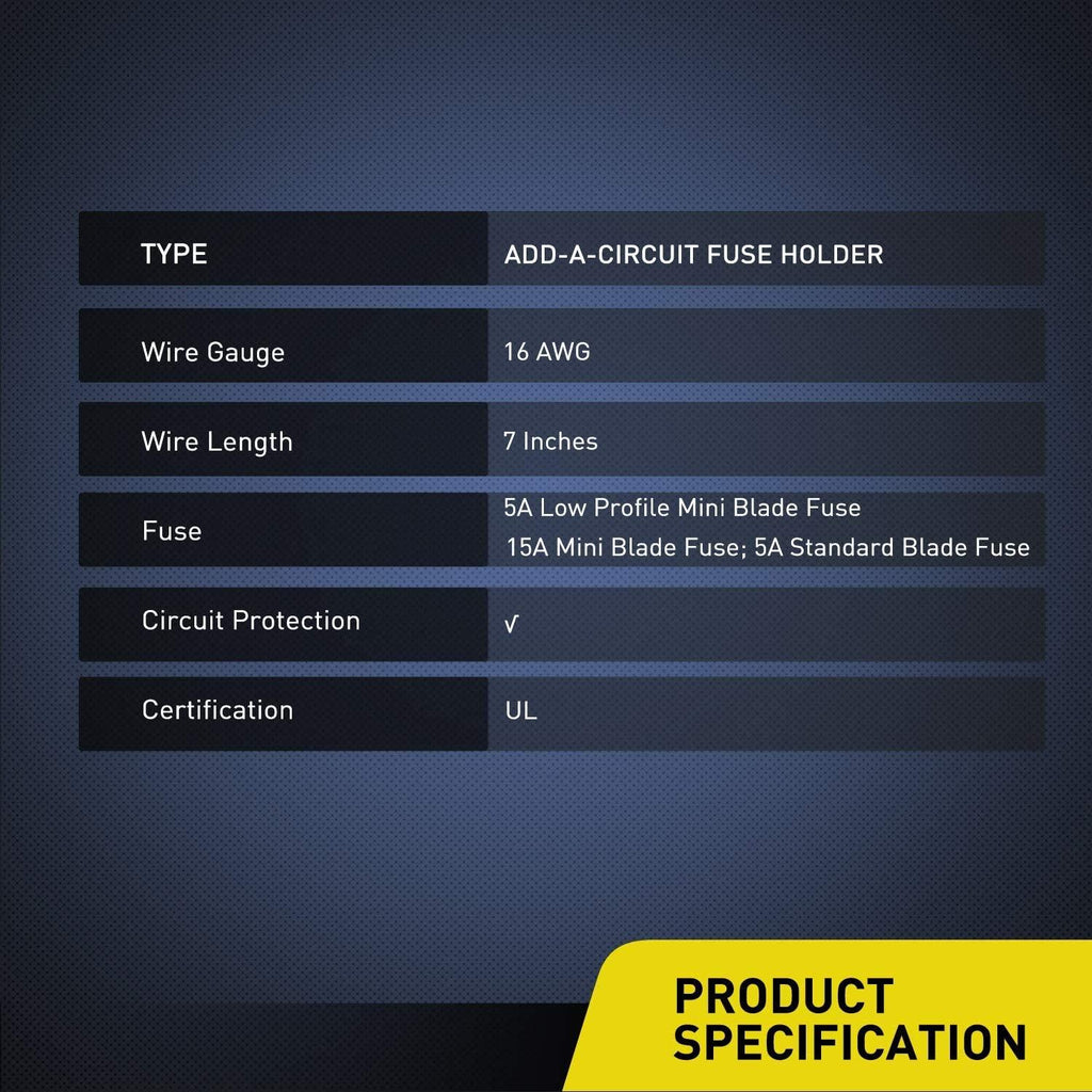 '- 50040R 12V Car Add-A-Circuit Fuse Adapter with Standard and Mini TAP Profile TAP Blade Fuse for Cars Trucks Boats, 10 Pack Fuse Holder-3 Types, 2 Years Warranty,Blue, Red, Black