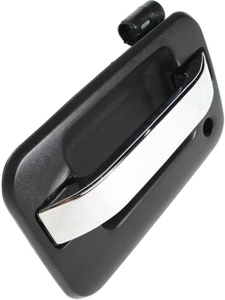 for Ford F-150 Exterior Door Handle Front, Driver Side Black Bezel with Chrome Lever (2004-2014) | with Key Hole| Trim :All Submodels