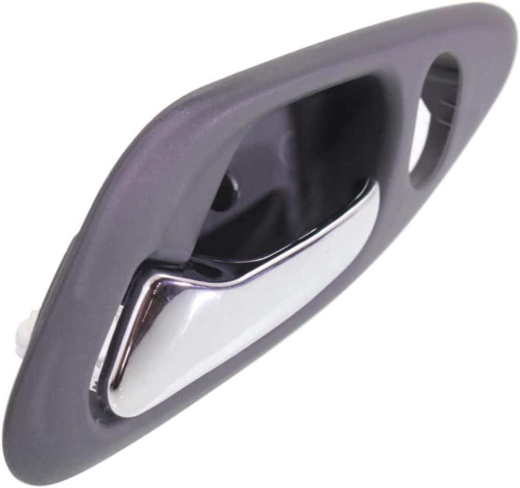 for Honda Accord Interior Door Handle Front, Driver Side Gray Bezel with Chrome Lever (1998-2002) | with Door Lock Button | Trim: LX/EX/SE | HO1352123 | 72165S82A01ZA