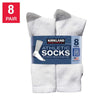 Men’S Athletic Sock 8-Pair, White by Kirkland Signature - Made in USA