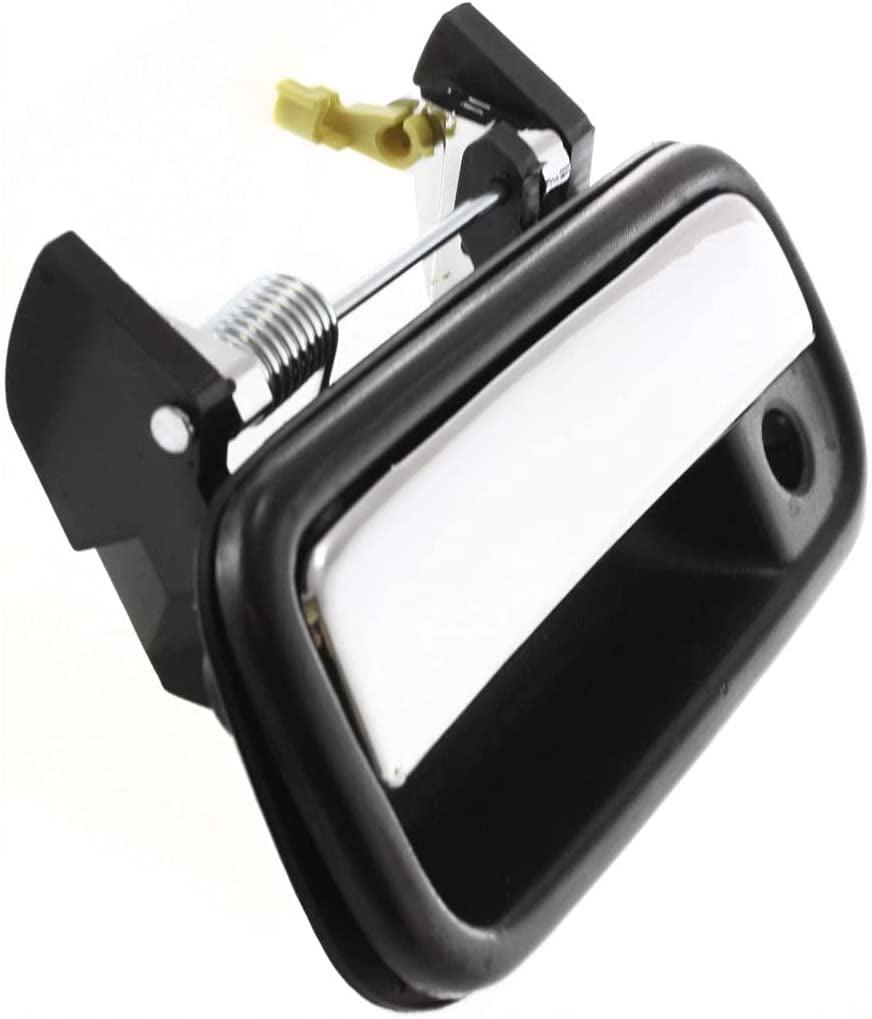 for Toyota Pickup Exterior Door Handle Front, Driver Side Black Bezel W/Chrome Lever 1989-1995 | with Key Hole | Trim: All Submodels | TO1310104 | 6922089111